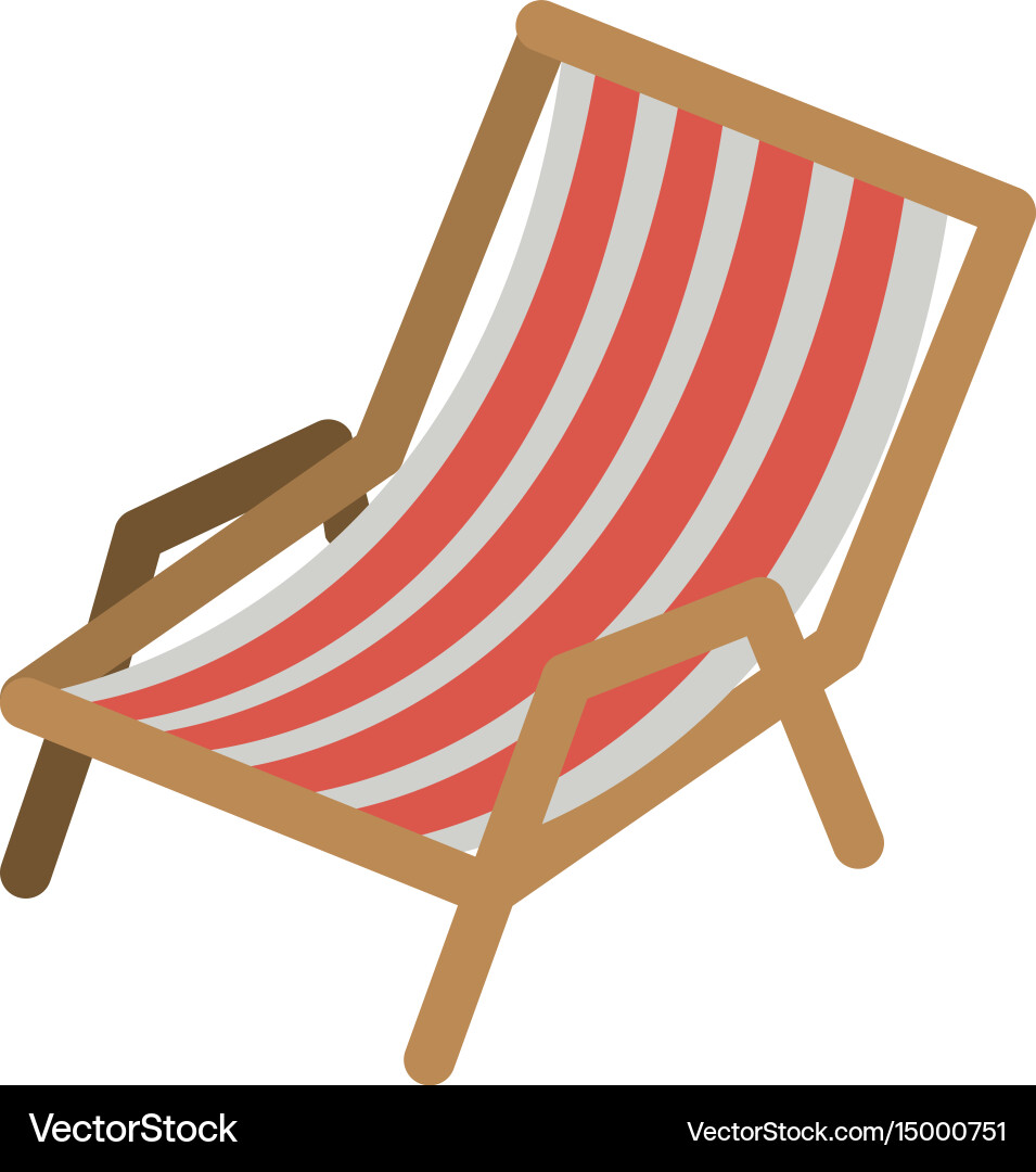Color silhouette beach chair Royalty Free Vector Image
