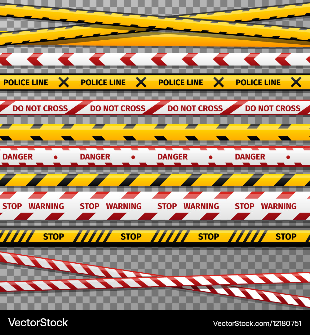Danger caution tapes for police accident Vector Image