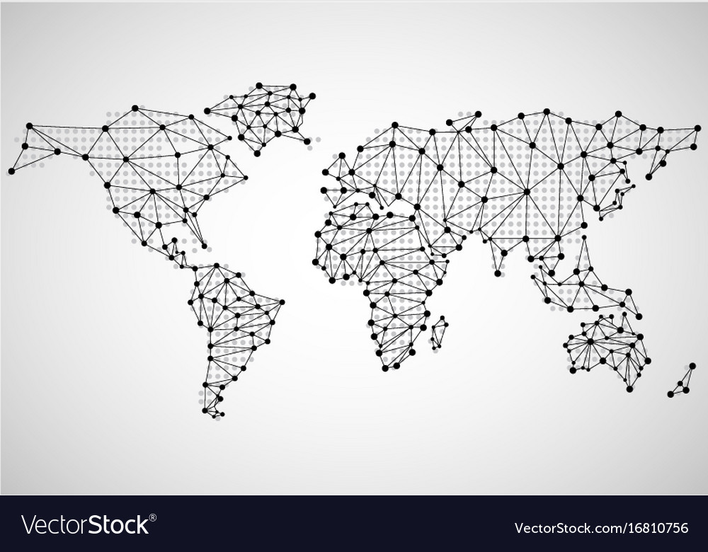 Abstract World Map Dots And Line Royalty Free Vector Image Abstract World Map Dots And Line Royalty Free Vector Image