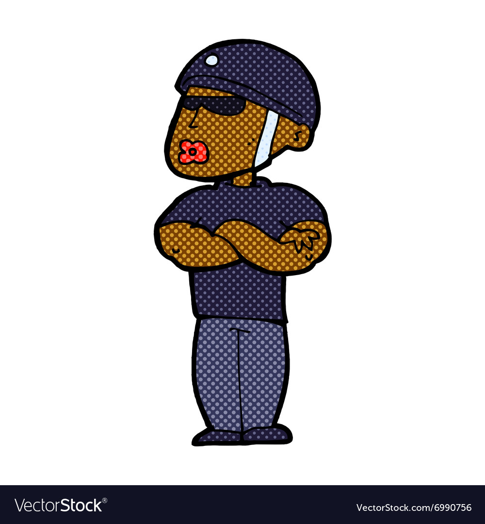 comic cartoon security guard royalty free vector image