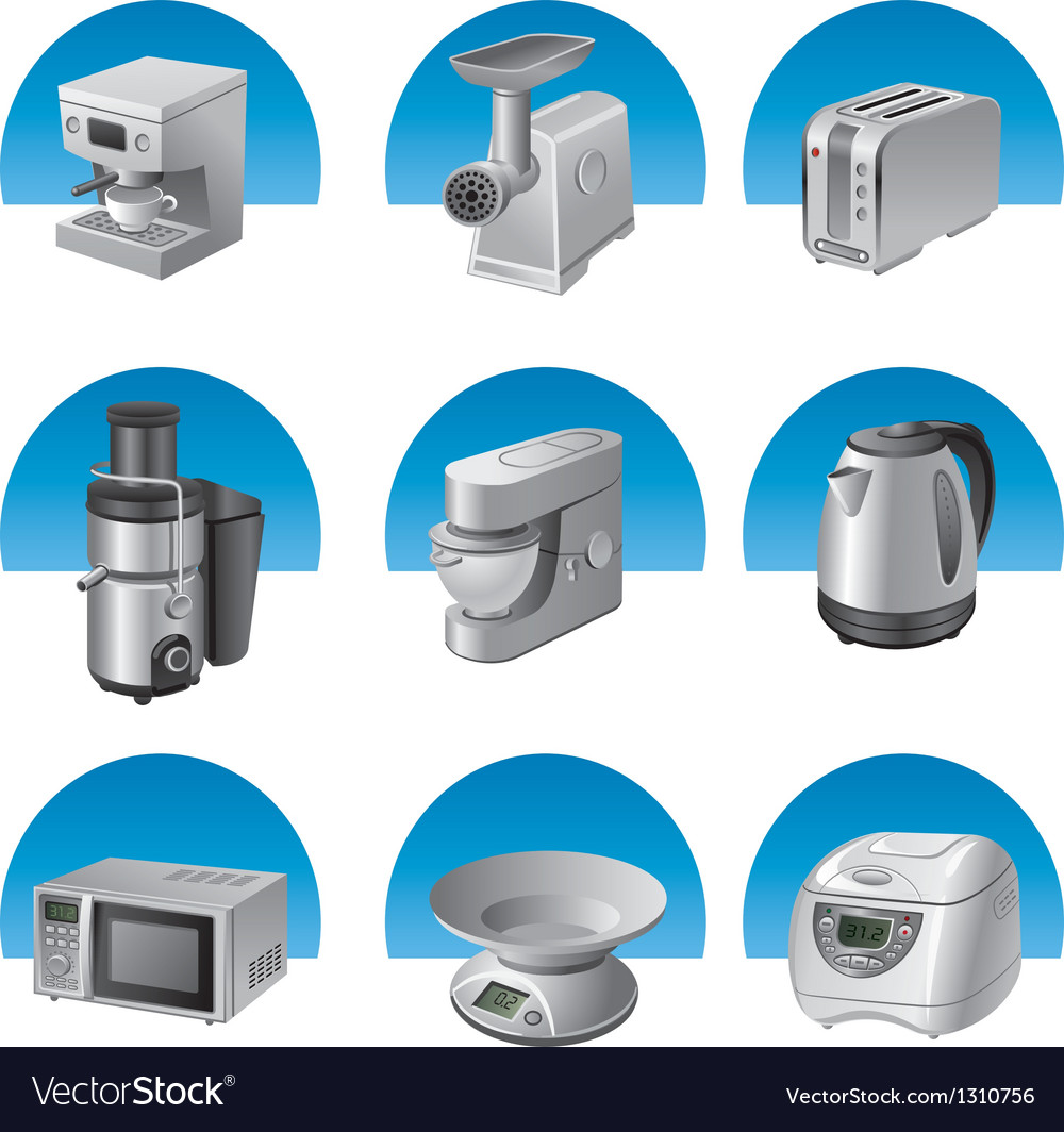 Kitchen appliances Royalty Free Vector Image - VectorStock