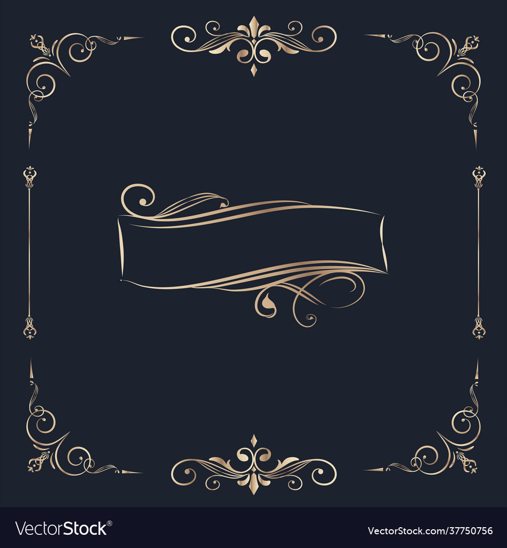 Vintage swirl blank badge Royalty Free Vector Image