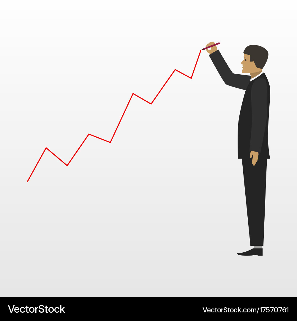 Businessman and growing business flat Royalty Free Vector