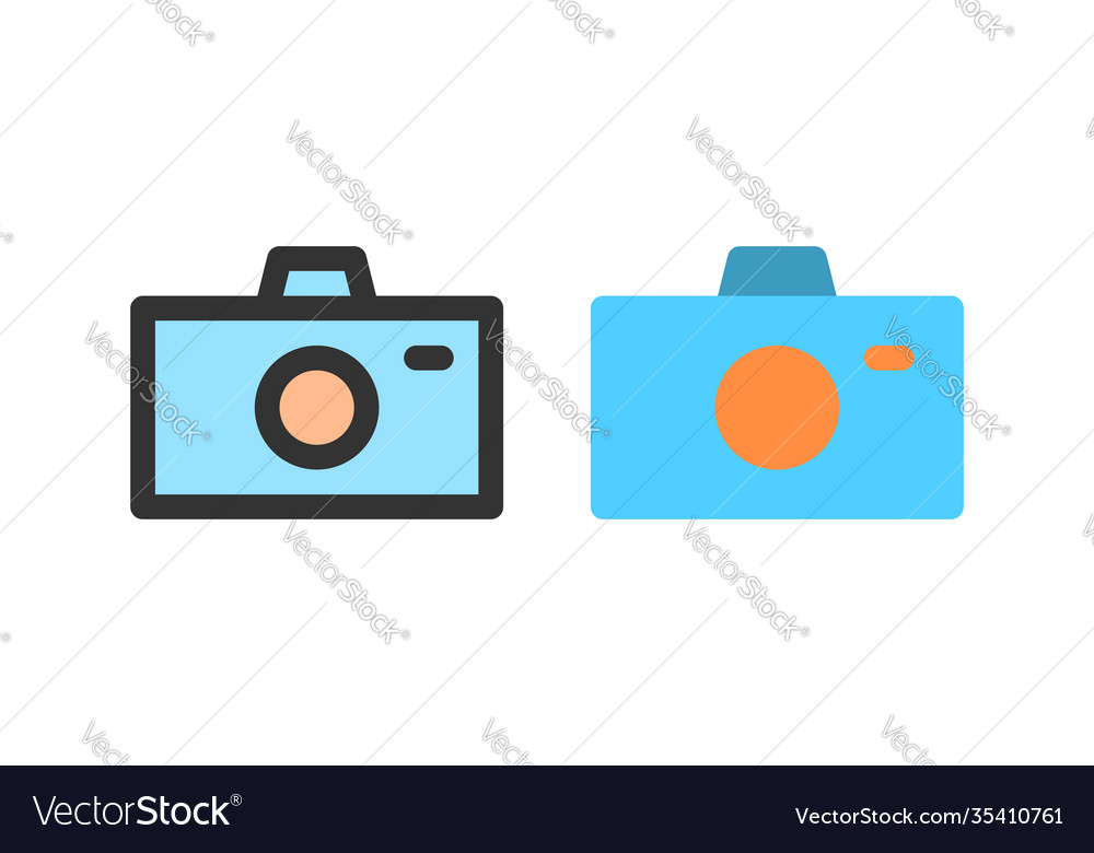 Camera icon suitable for user interface element Vector Image
