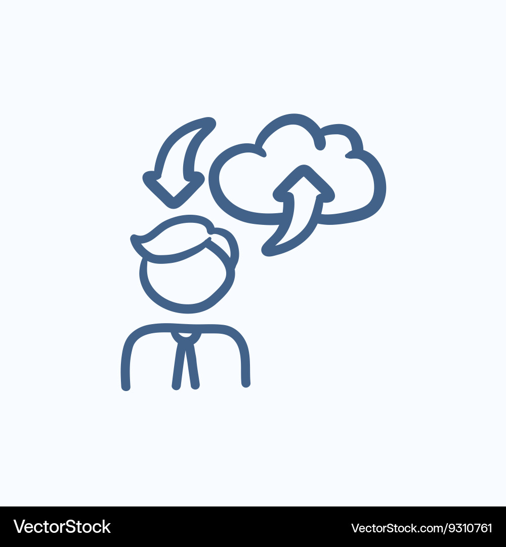 Cloud computing sketch icon Royalty Free Vector Image