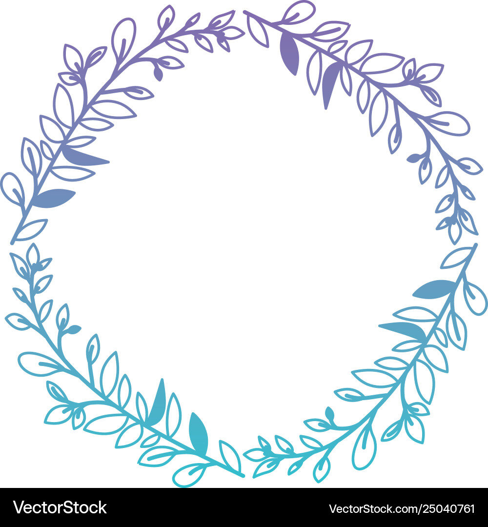 Crown leafs circular frame Royalty Free Vector Image