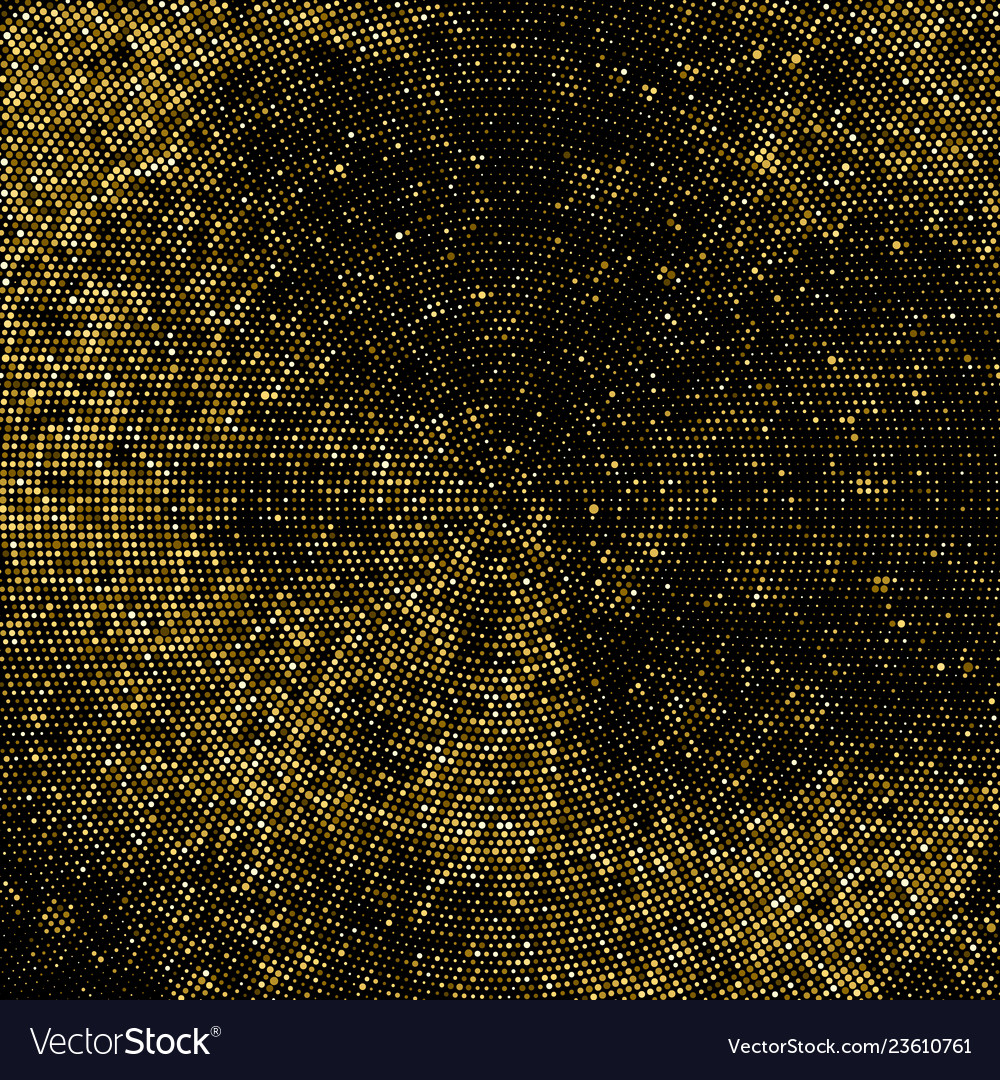 Gold glitter halftone dotted backdrop Royalty Free Vector