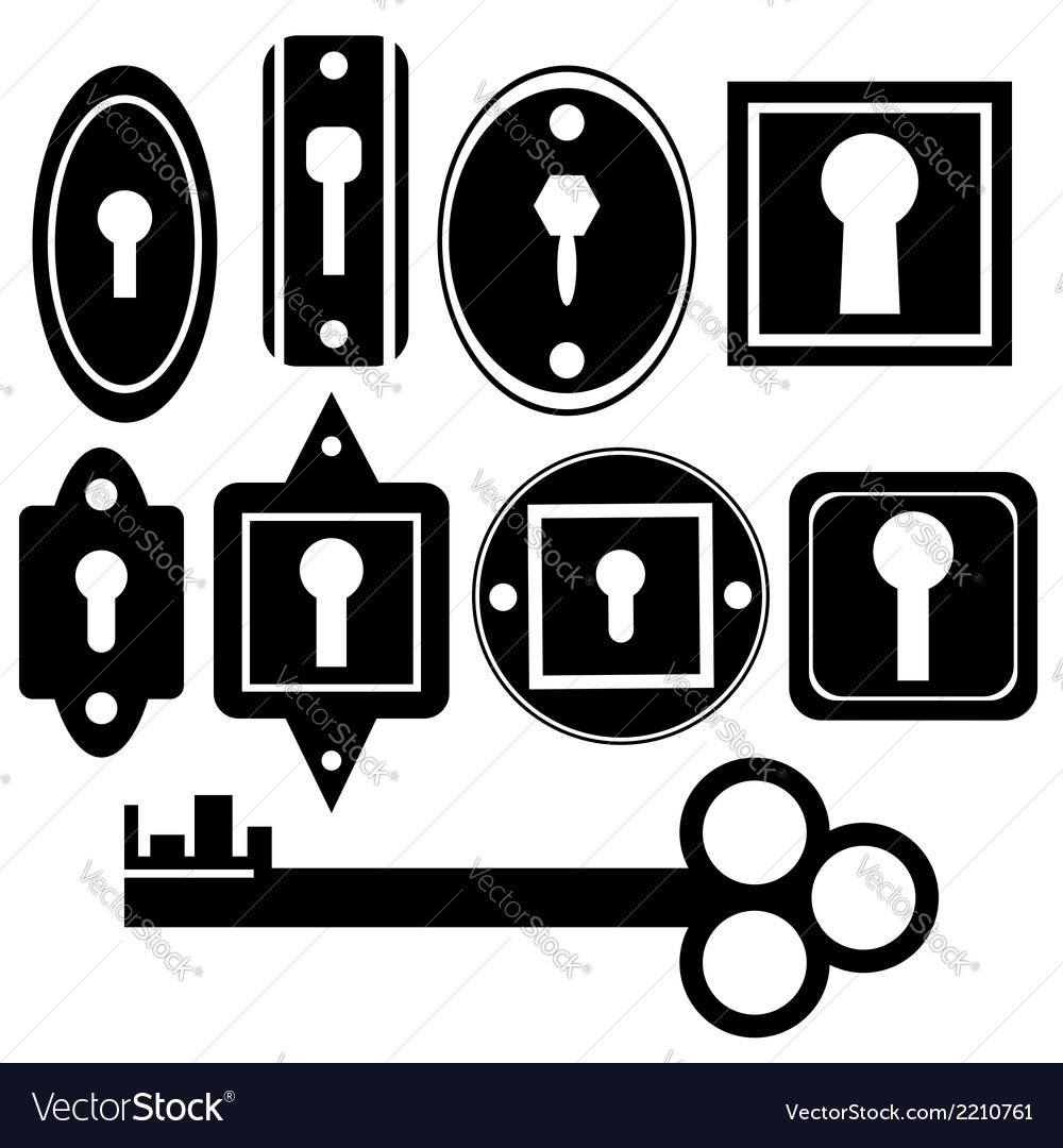 Key and keyholes Royalty Free Vector Image - VectorStock