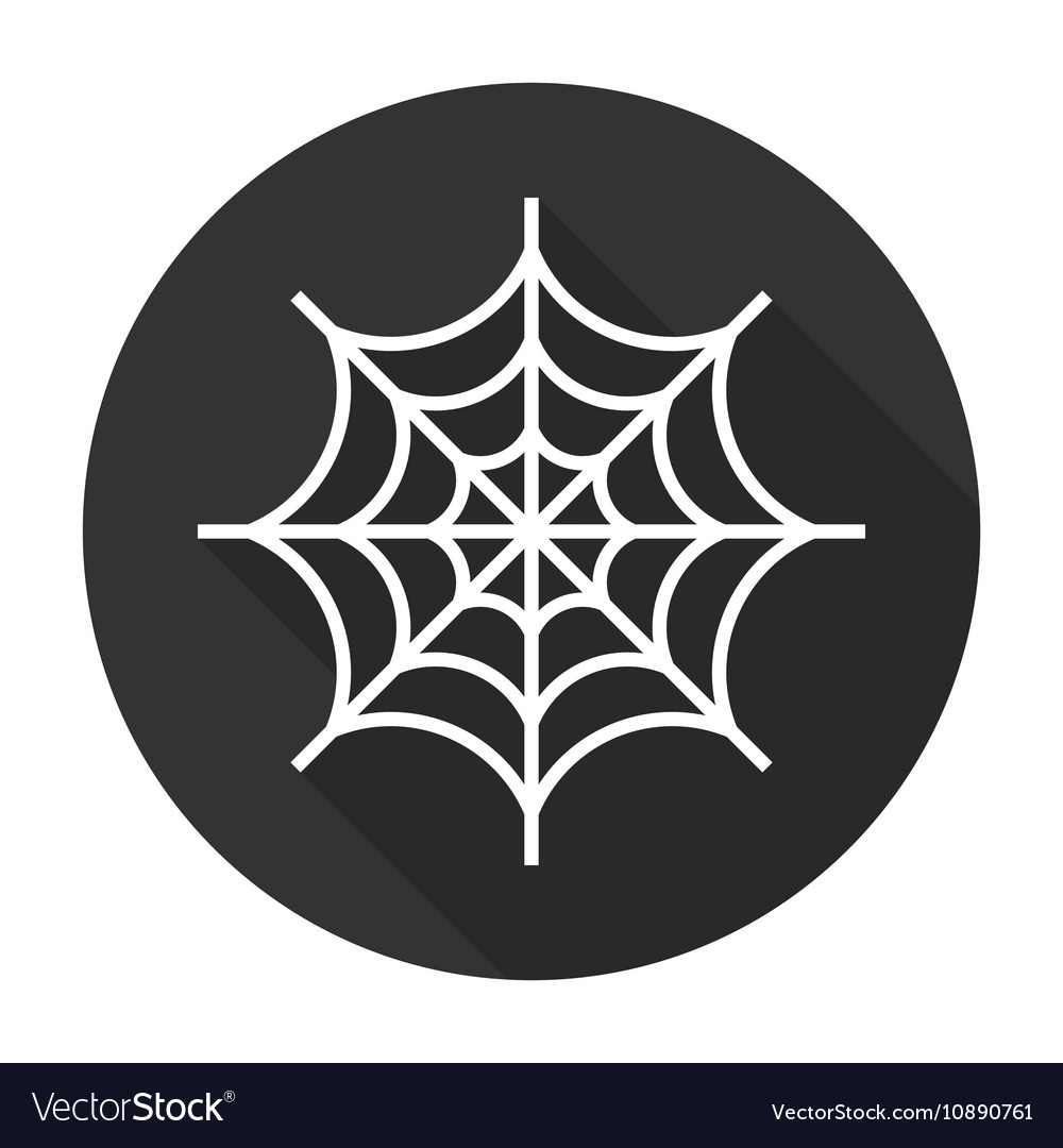 Spider web icon flat