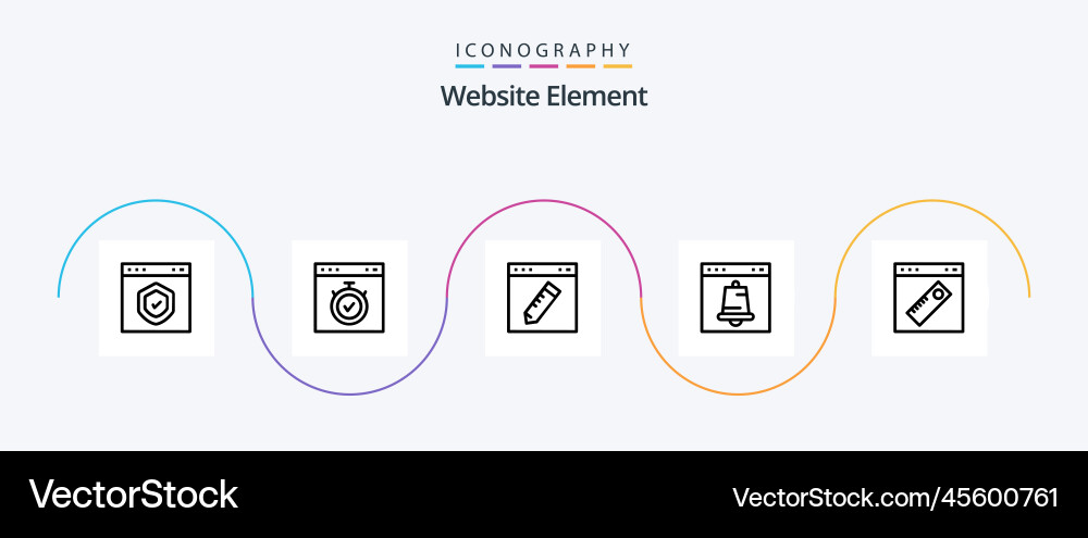 Website element line 5 icon pack including Vector Image