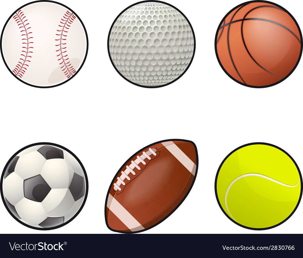 Ball icons collection Royalty Free Vector Image