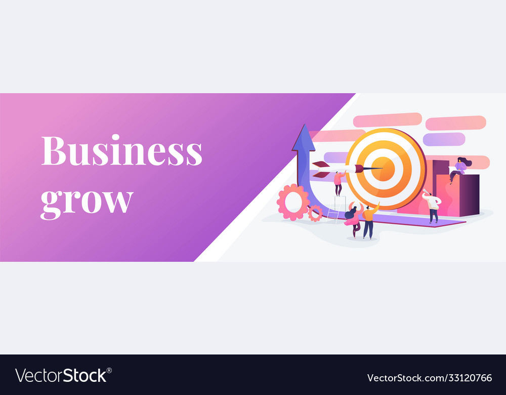 Goals concept banner header Royalty Free Vector Image