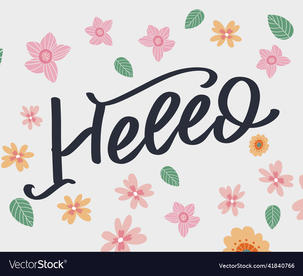 Hello in hand drawn style world lettering Vector Image