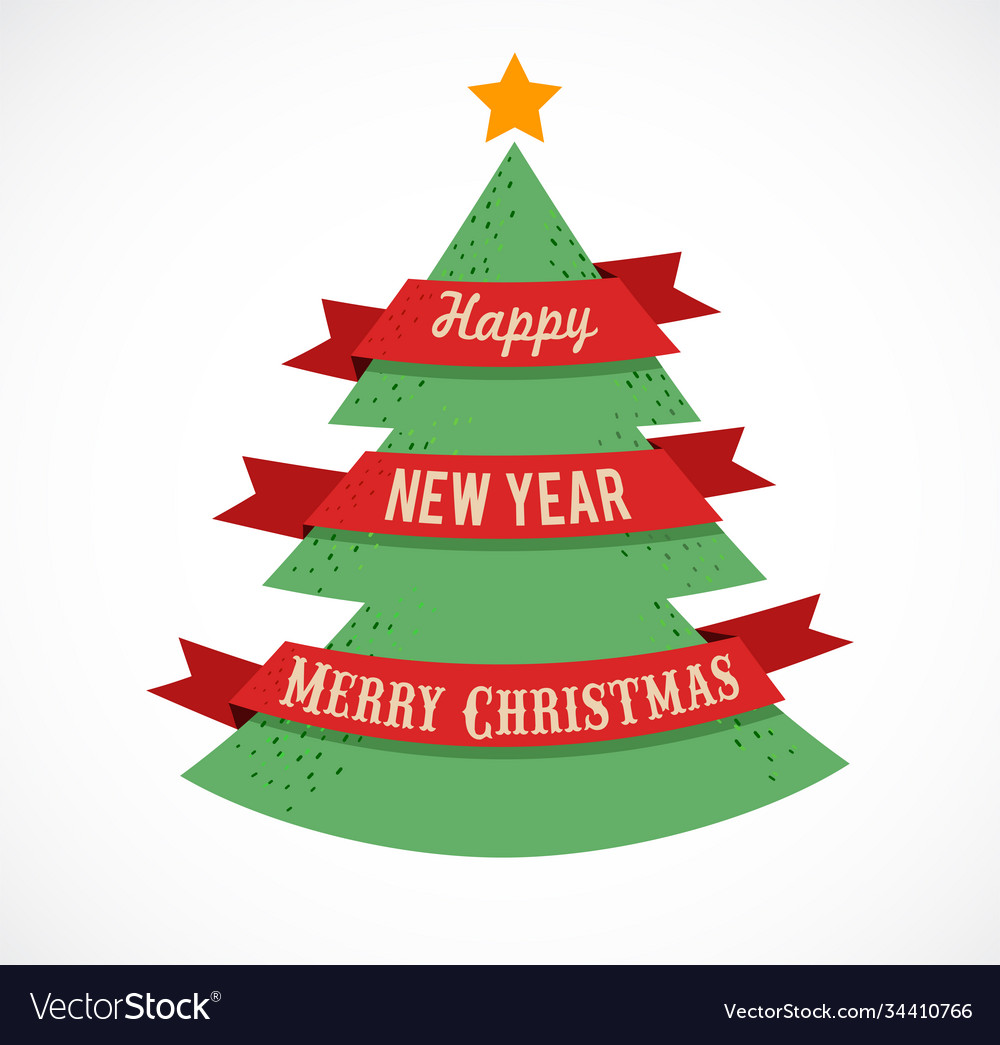 Merry christmas and happy new year greeting card Vector Image