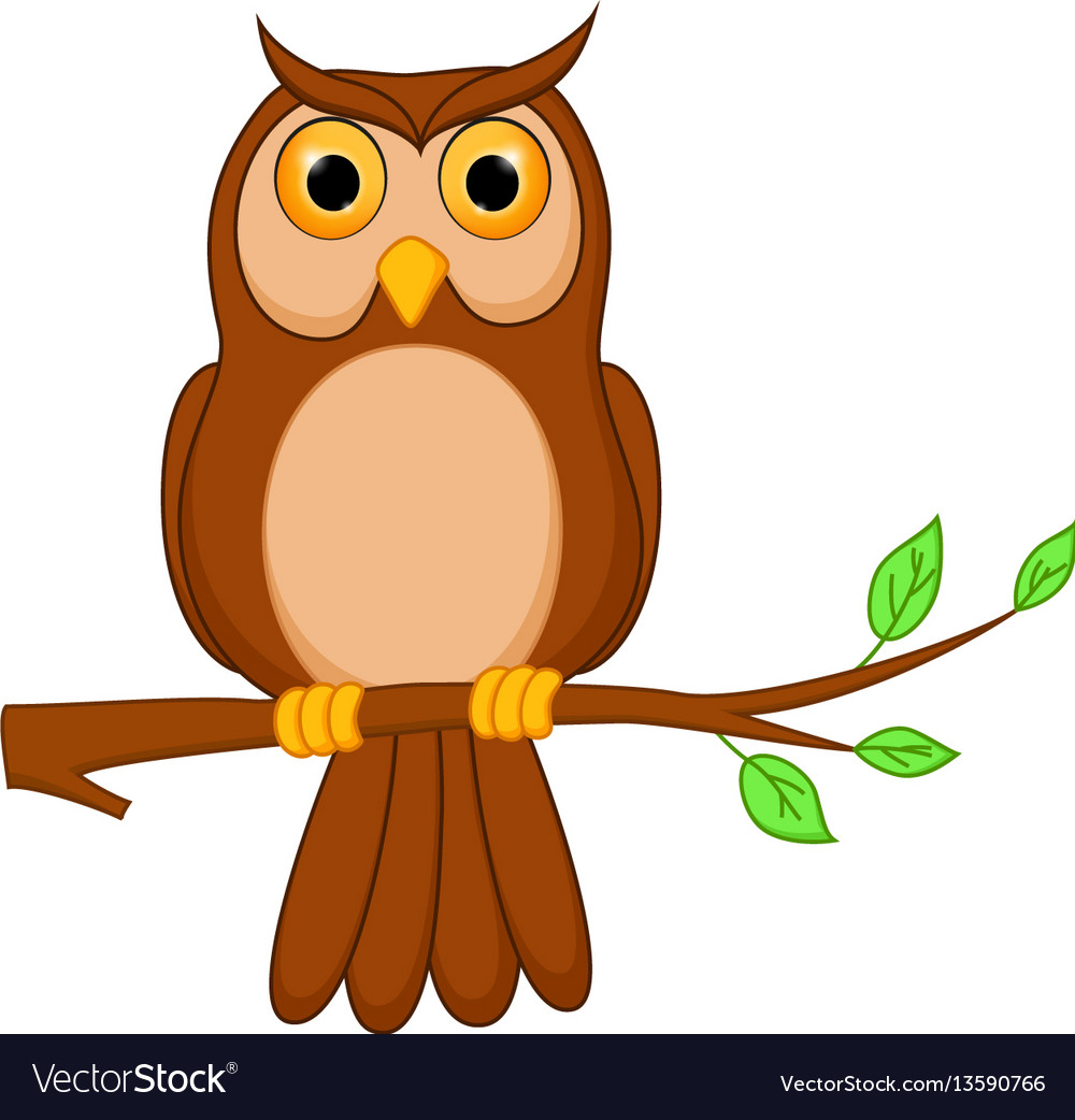 owl cartoon in tree