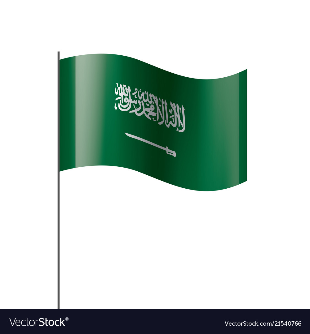 Saudi arabia flag on a white Royalty Free Vector Image