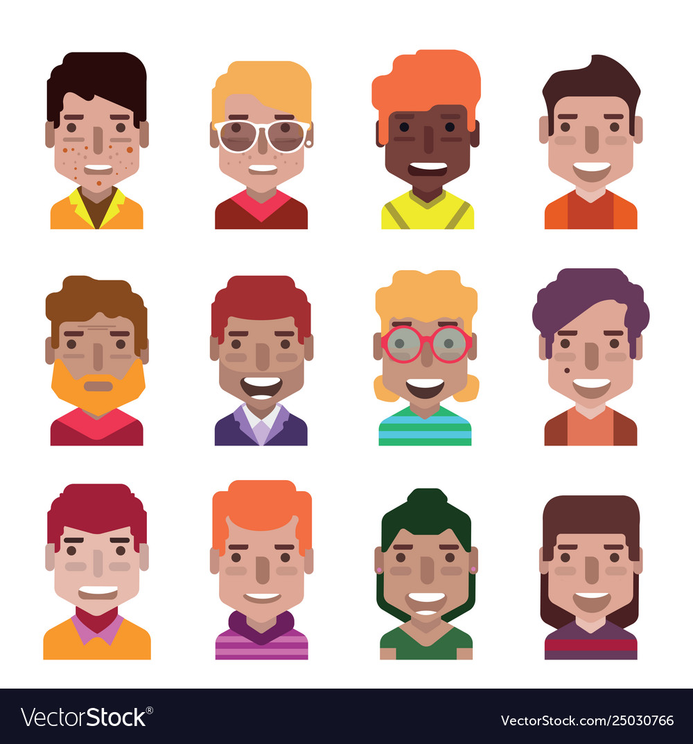 12 Avatar Vector Icon Illustrations