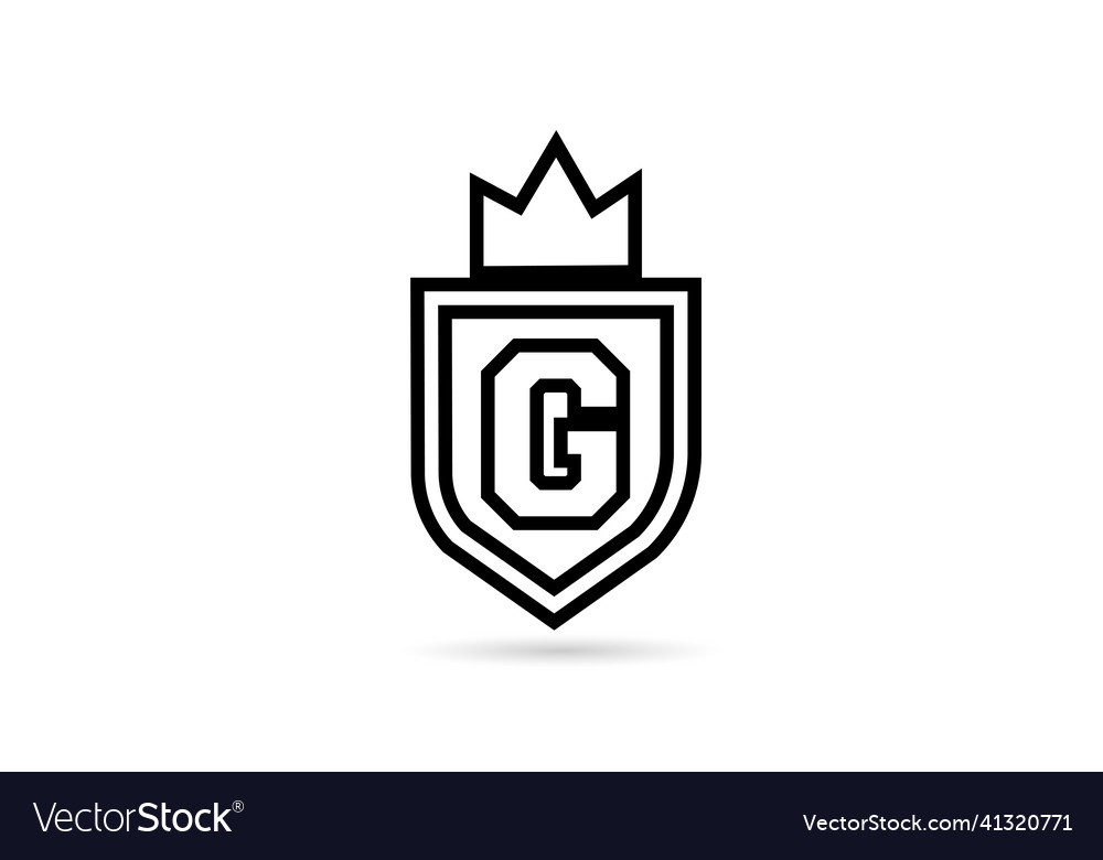 Black and white g alphabet letter icon logo Vector Image