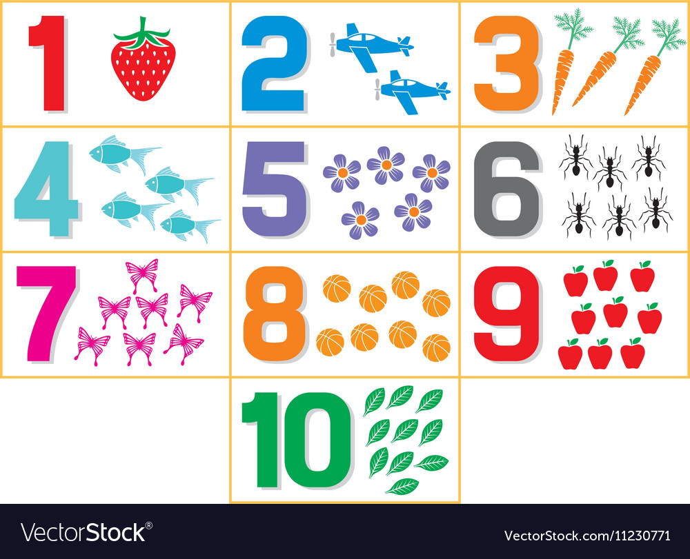 Learning Numbers Royalty Free Vector Image Vectorstock