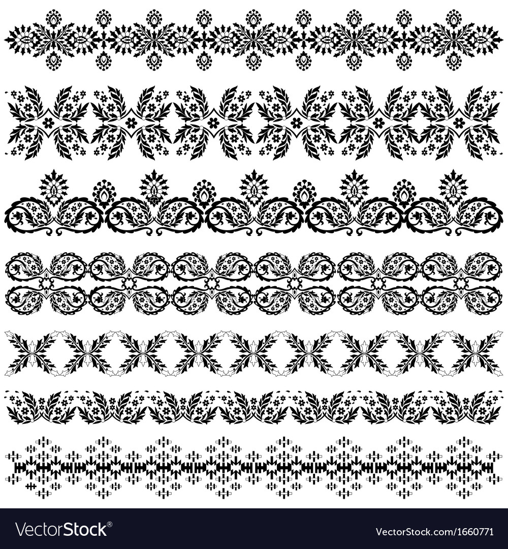 Ottoman serial patterns three Royalty Free Vector Image