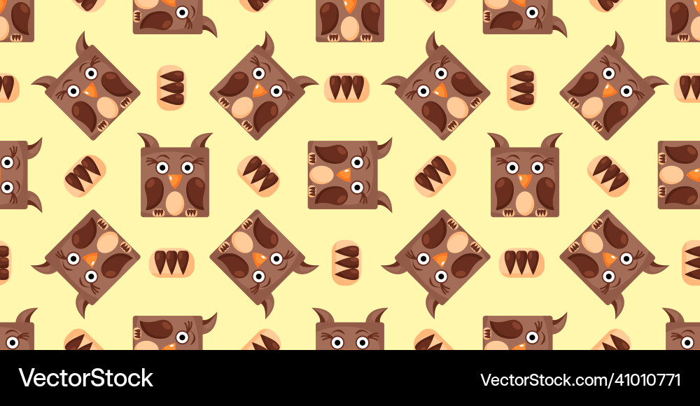 Seamless pattern of owl Royalty Free Vector Image