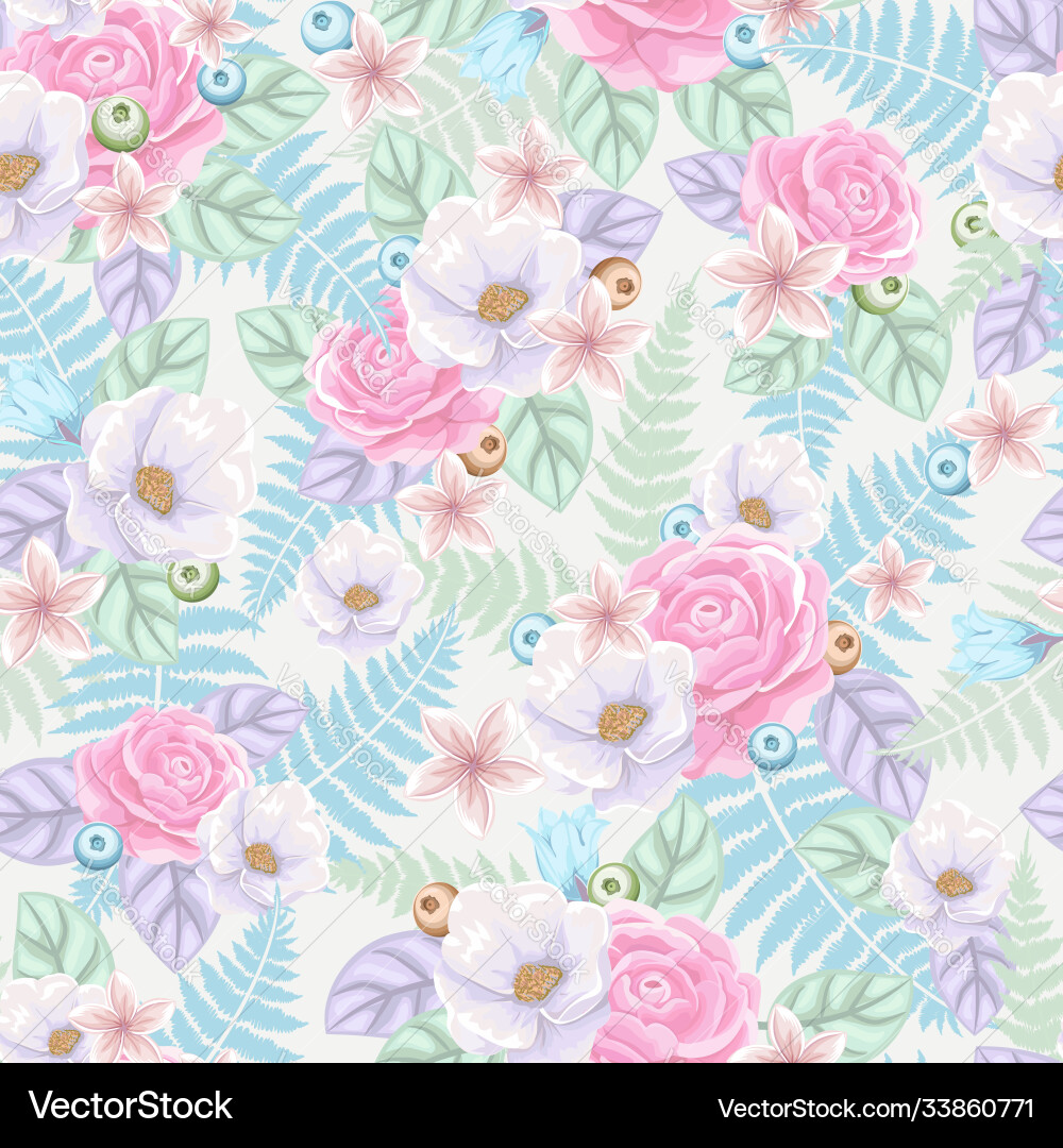 Seamless pattern with flowers Royalty Free Vector Image