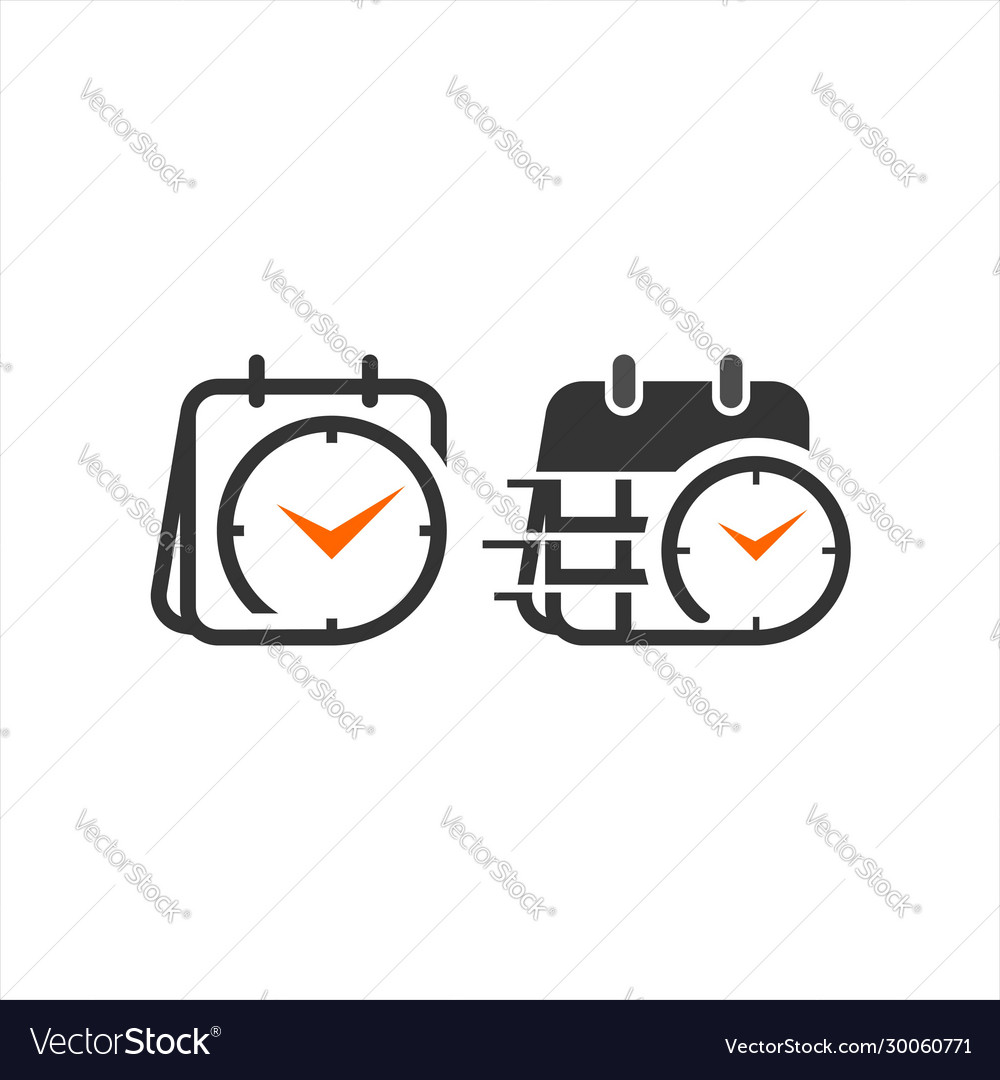 Simple modern flat icon time and date Royalty Free Vector