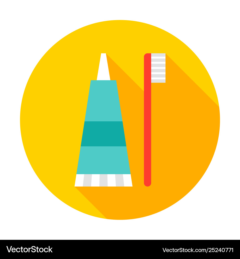 Toothpaste toothbrush circle icon Royalty Free Vector Image