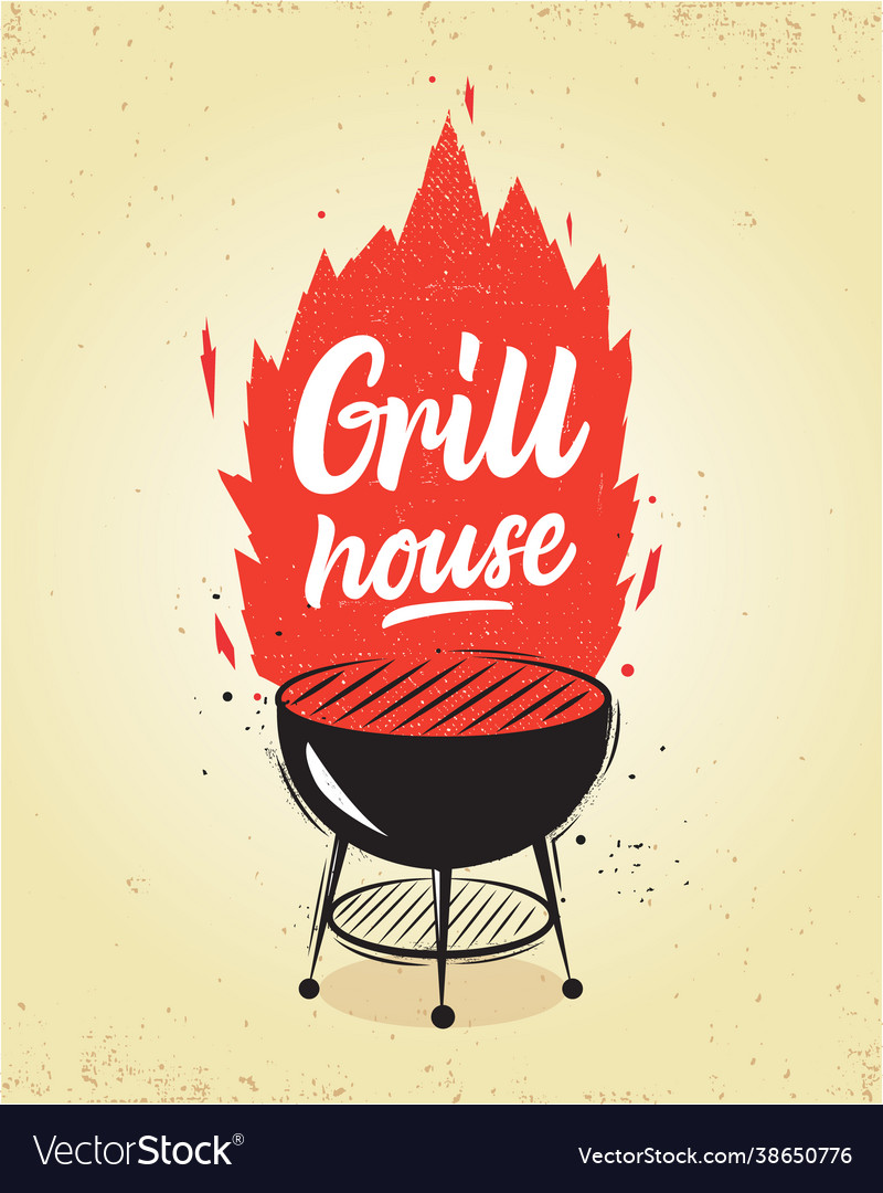 Grill house Royalty Free Vector Image - VectorStock