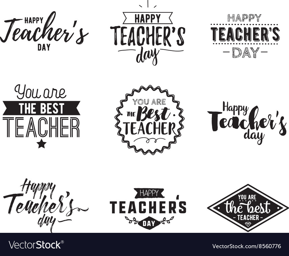 Download Happy teachers day typography Royalty Free Vector Image