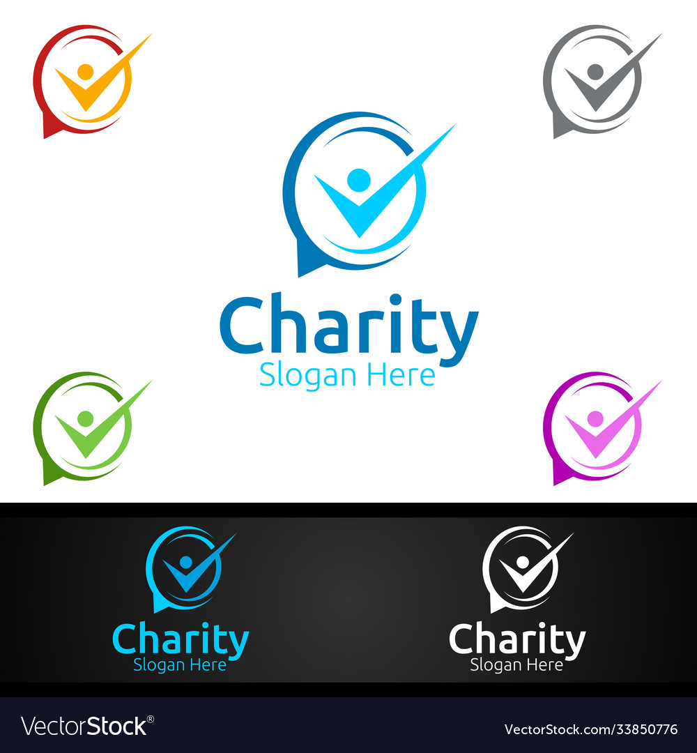 Helping hand charity foundation creative logo Vector Image