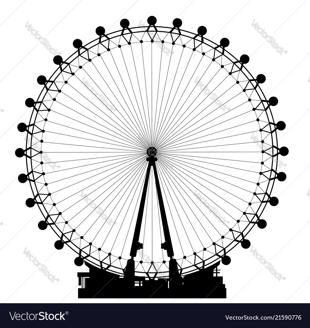 London wheel silhouette Royalty Free Vector Image