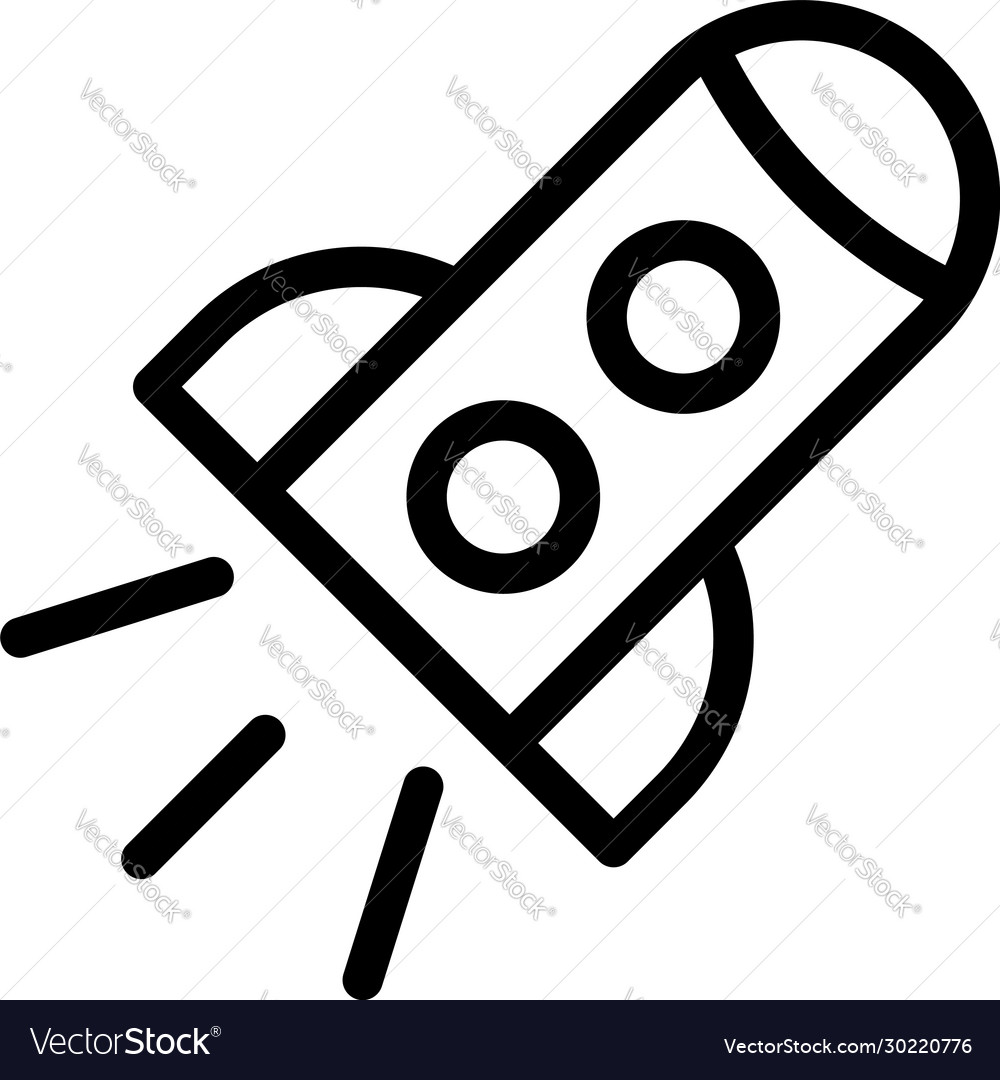 Rocket icon outline style Royalty Free Vector Image