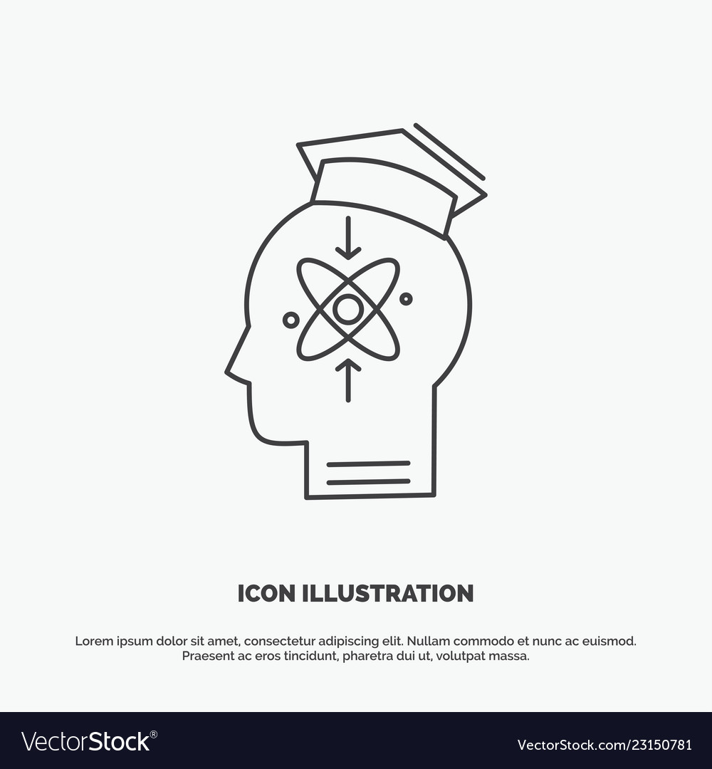 Capability head human knowledge skill icon line Vector Image