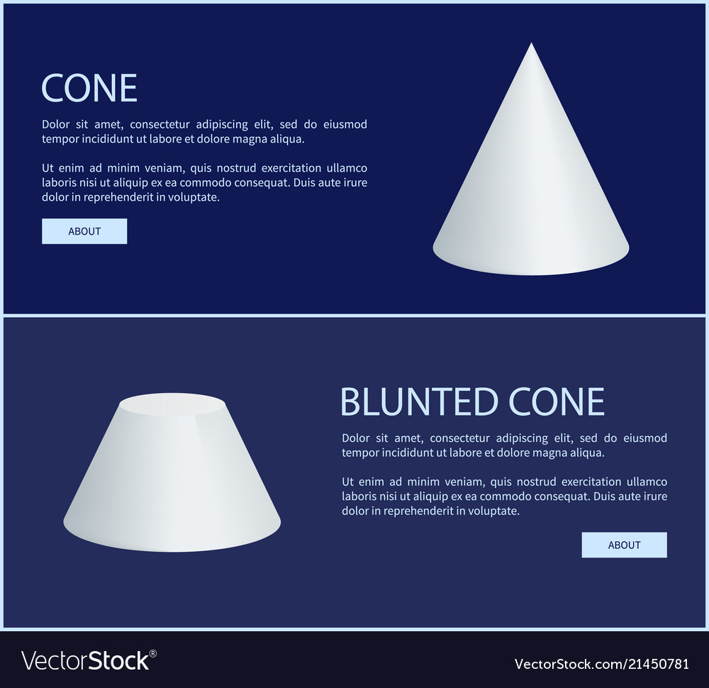 Cone and blunted prisms Royalty Free Vector Image