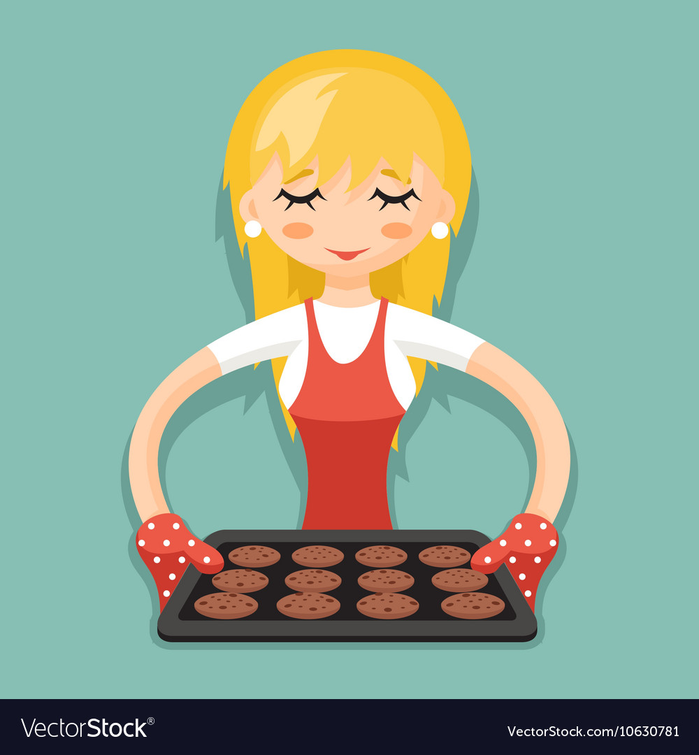 Baking Cartoon Images ~ Vector Illustration Of Little Girl ...