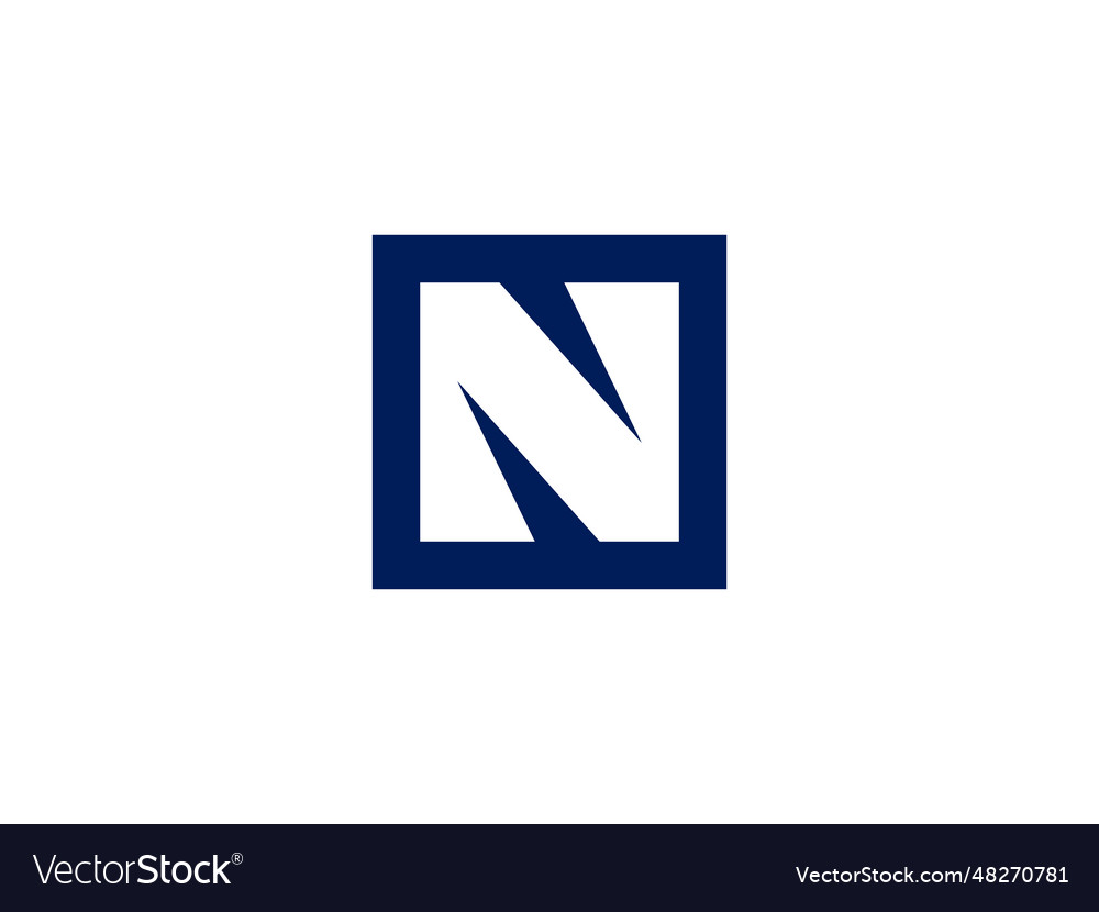 Modern letter n square logo design Royalty Free Vector Image