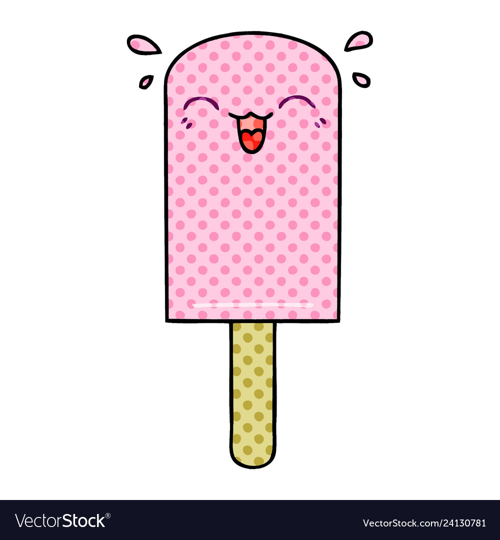 Quirky comic book style cartoon ice lolly Vector Image