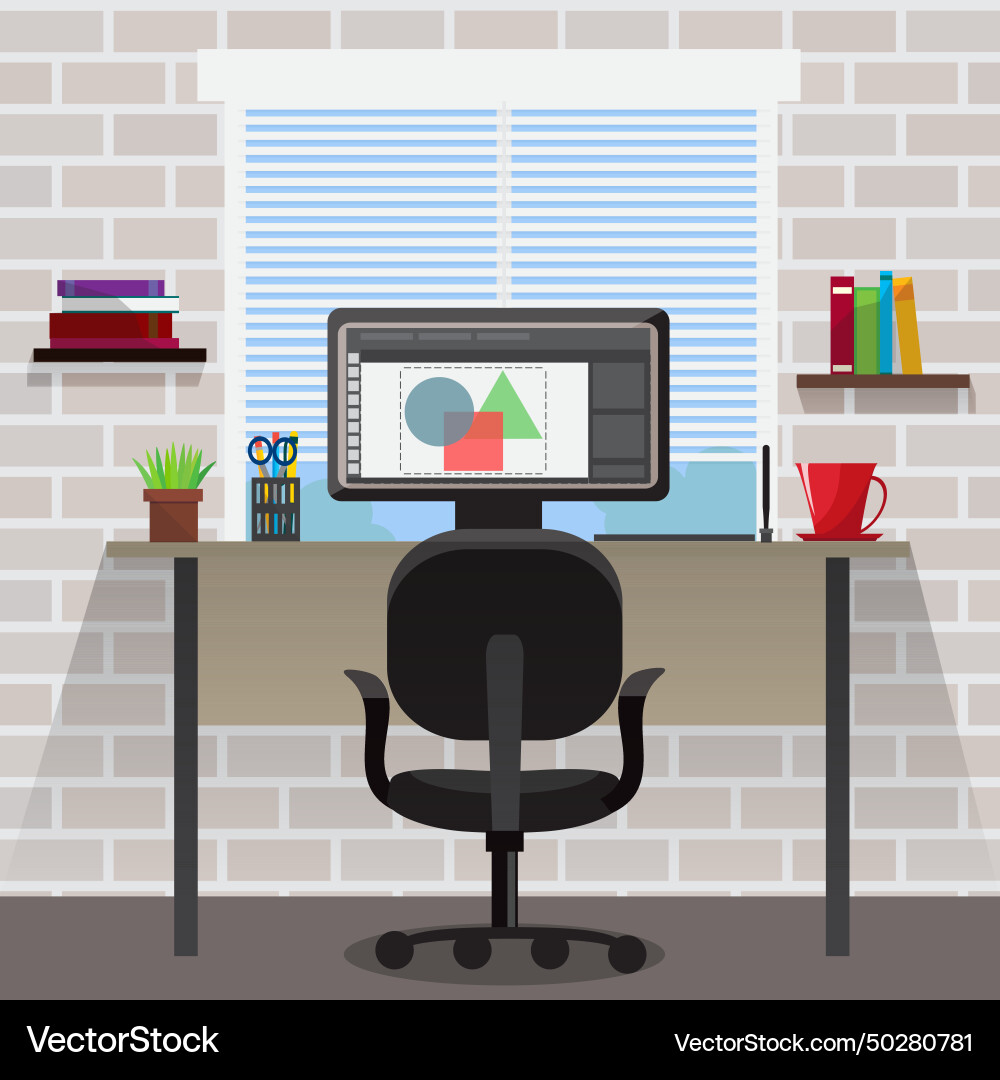 Workspace for designer composition Royalty Free Vector Image