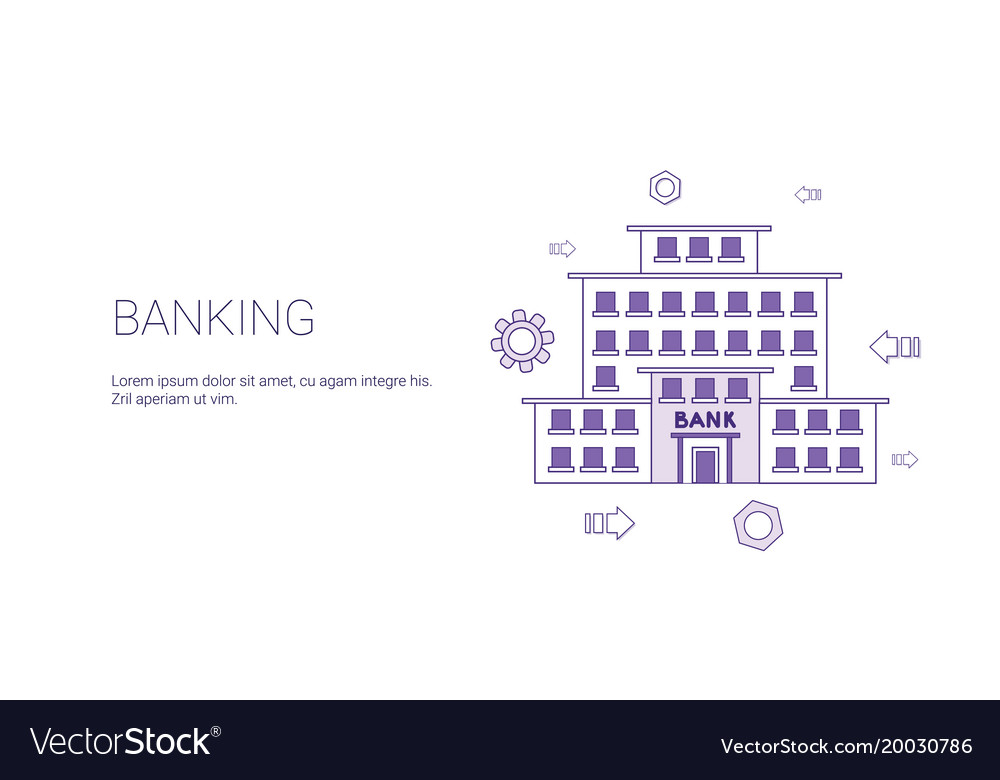 Banking Web Banner With Copy Space Business Vector Image