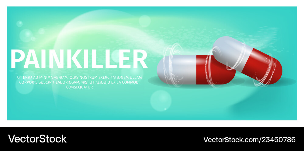 Banner Advertisement Painkiller Pils Royalty Free Vector