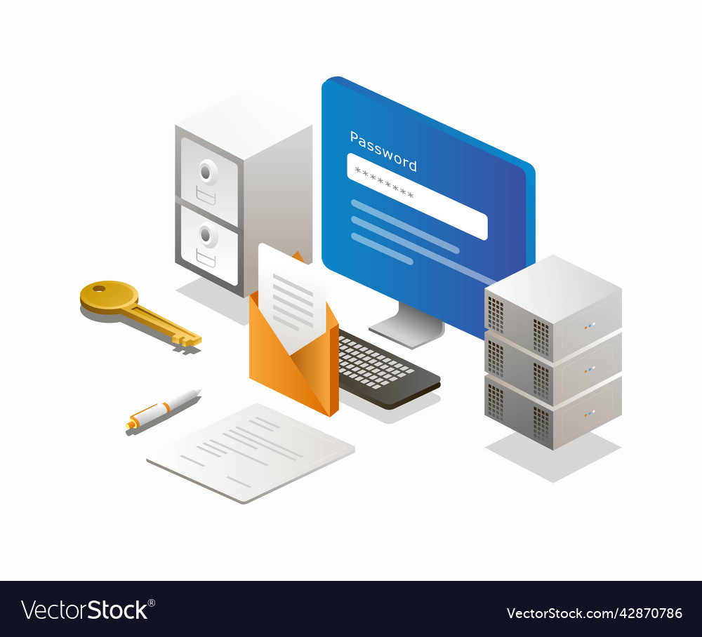 Computer password and email data Royalty Free Vector Image