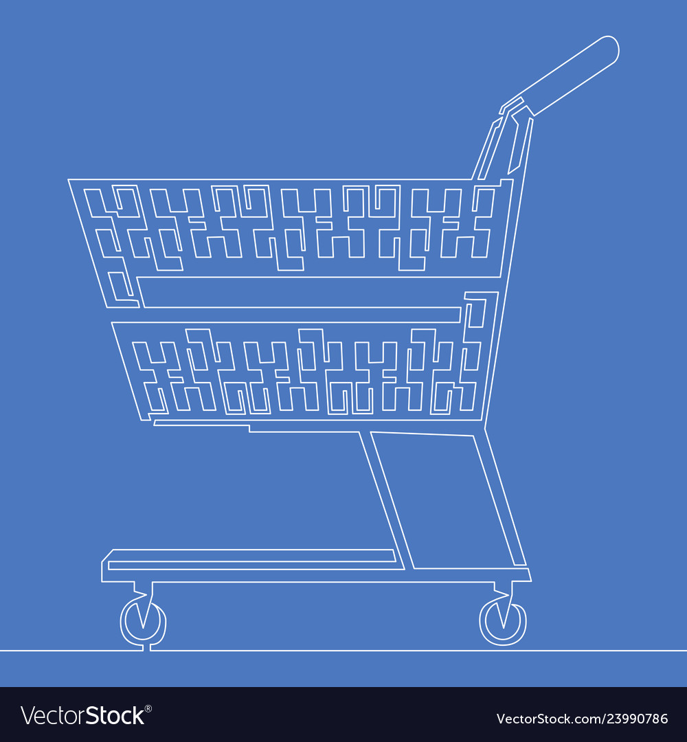 Continuous one line shopping cart concept Vector Image