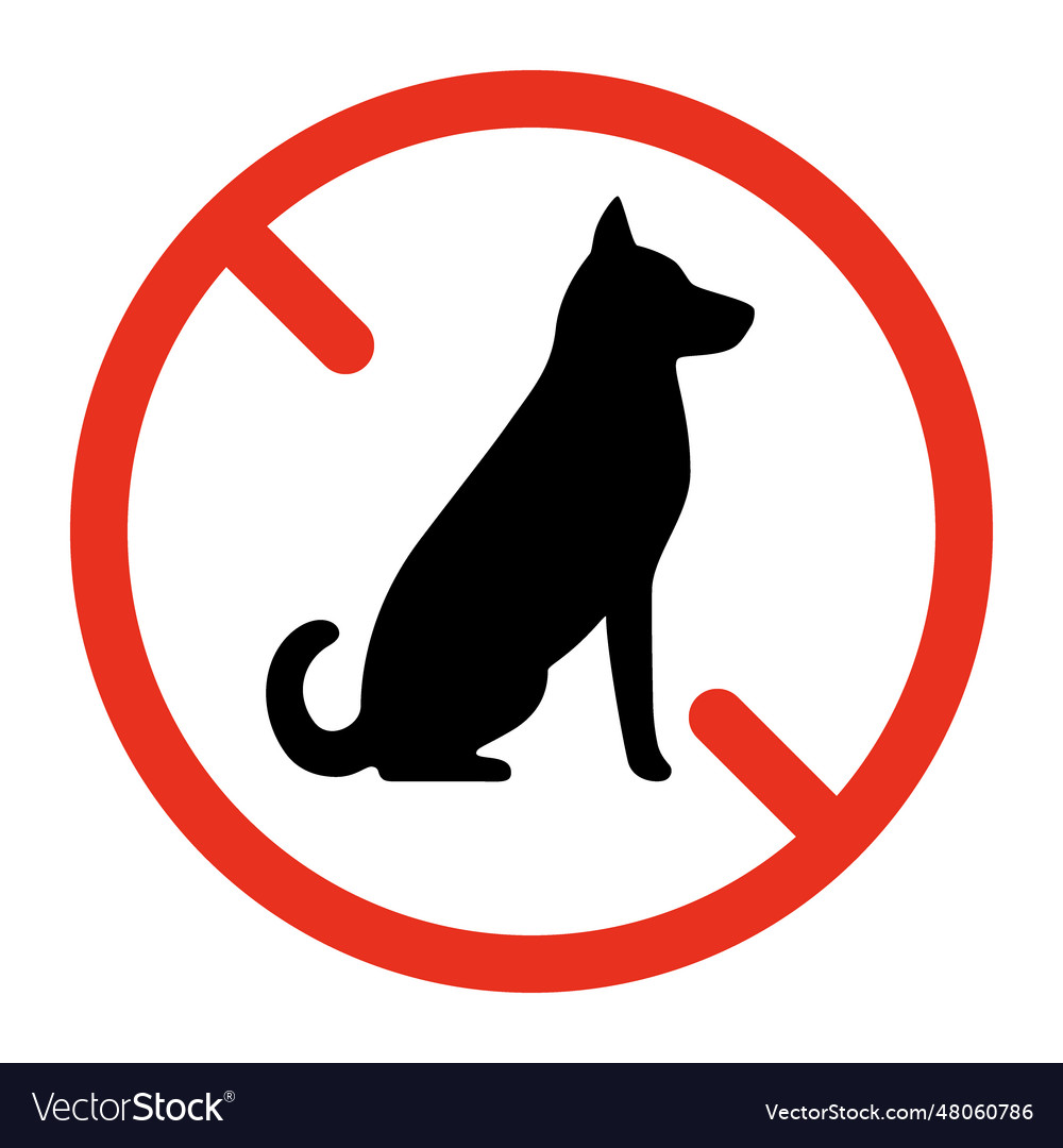 Dog pet forbidden sign prohibition animal Vector Image