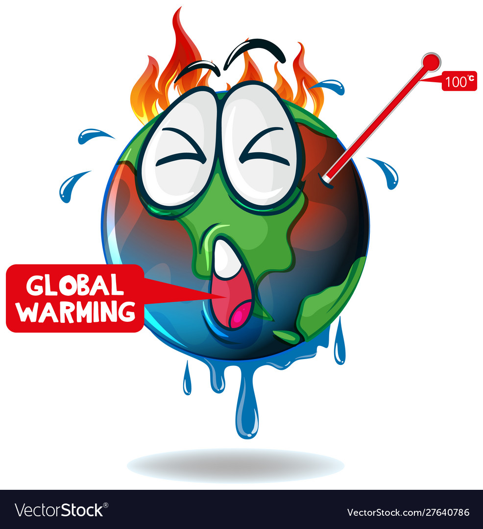 Global Warming With Earth Overheated Royalty Free Vector