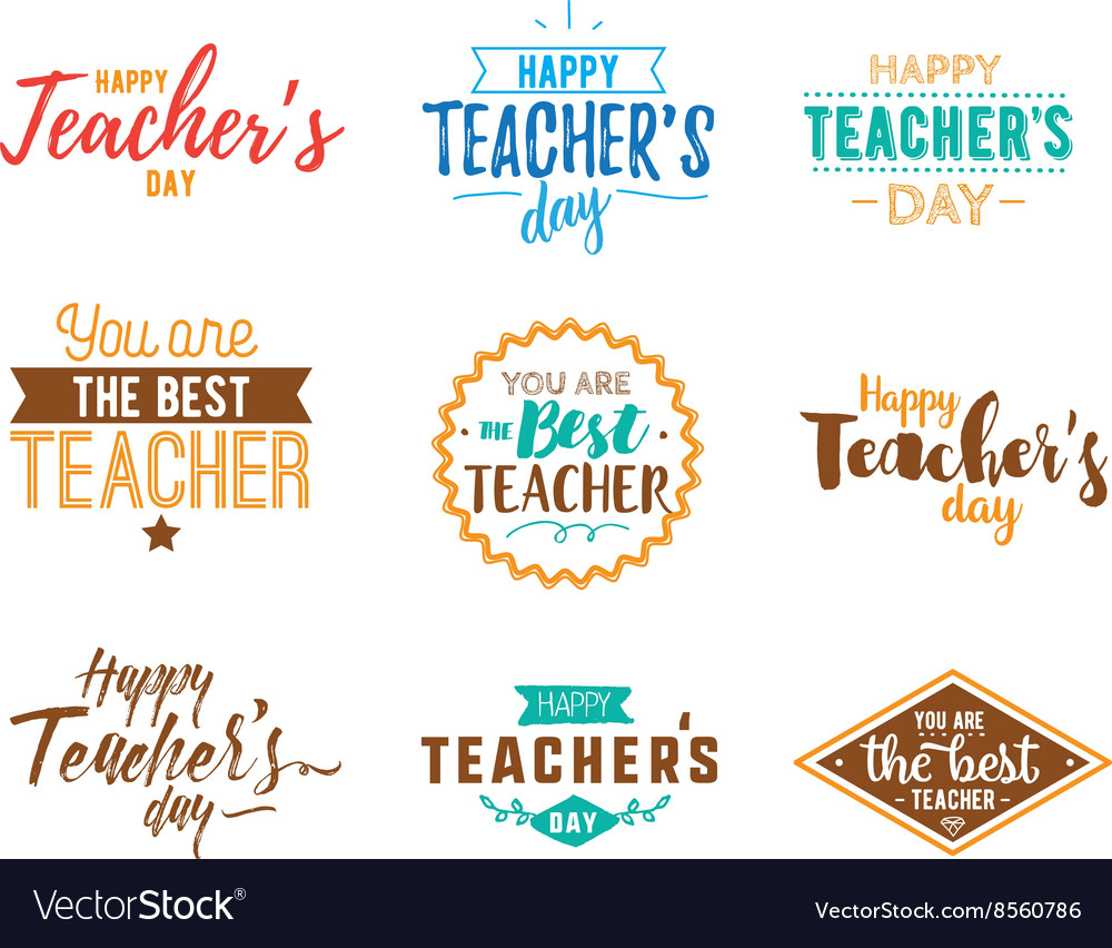 Happy Teachers Day Typography Royalty Free Vector Image