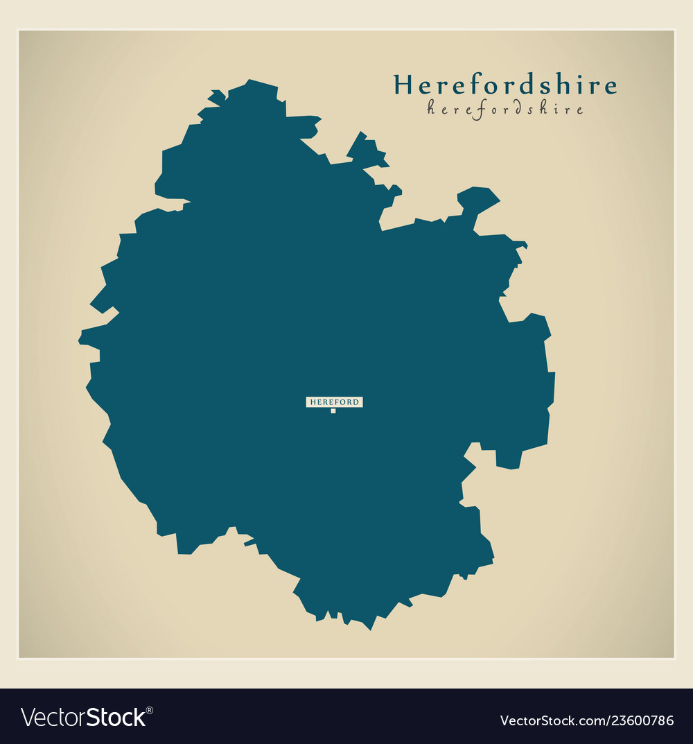 Modern map - herefordshire unitary authority Vector Image