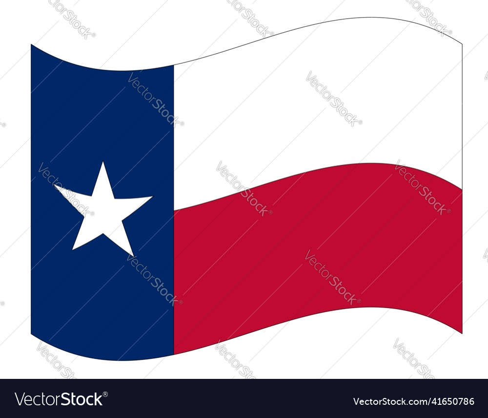 Texas state flag wave Royalty Free Vector Image