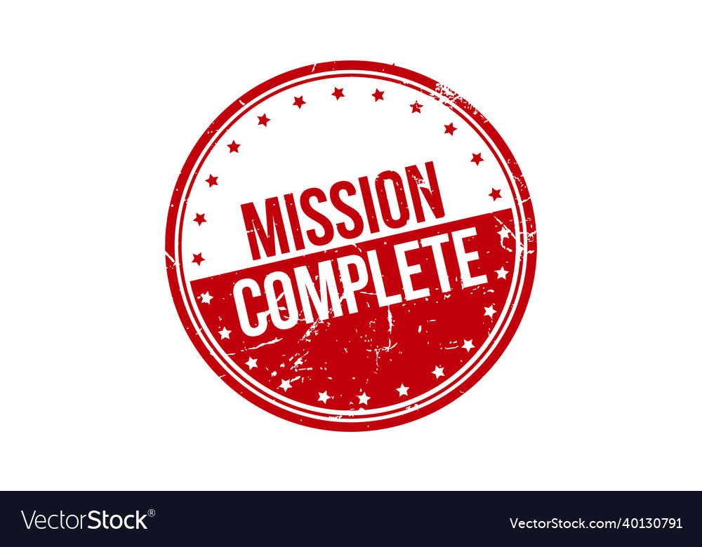 Mission Complete Rubber Stamp Red Royalty Free Vector Image