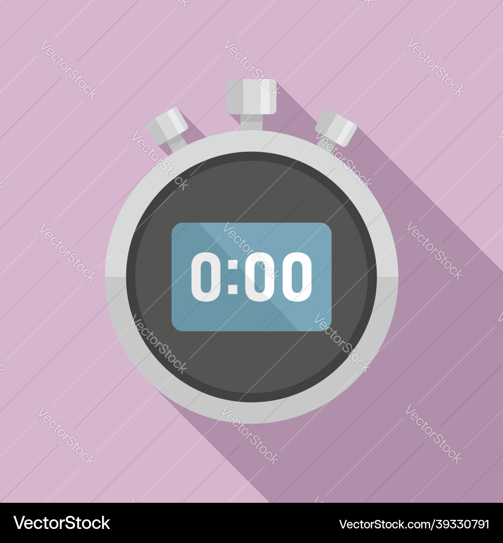 Stopwatch arrow icon flat stop clock Royalty Free Vector